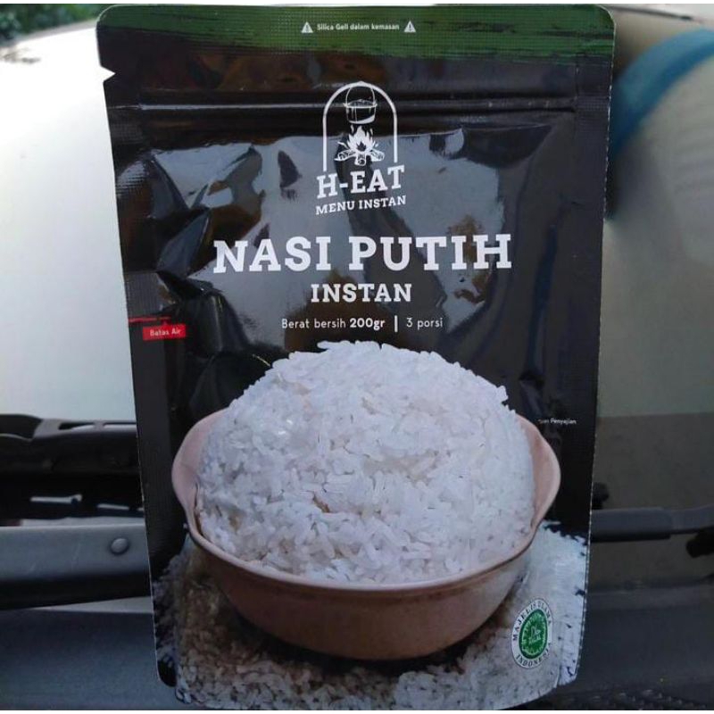 

H-eat nasi putih instan nasi pendaki nasi putih traveling makanan instan