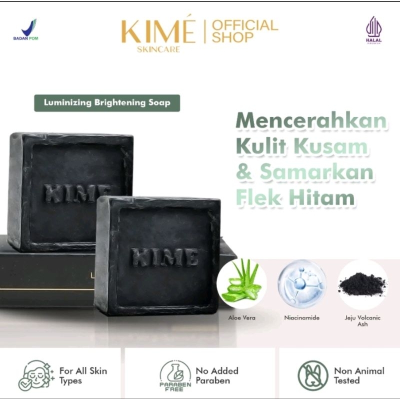 SABUN KIME HITAM KIME SKINCARE LUMINIZING JEJU BRIGHTENING SOAP. ORIGINAL BPOM