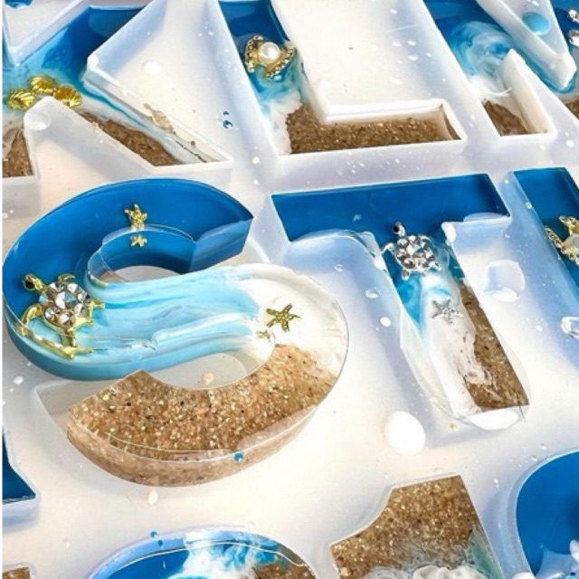 MARBLE Resin Keychain | Gantungan Kunci Bunga | Gantungan Kunci Huruf | Gantungan Kunci Custom