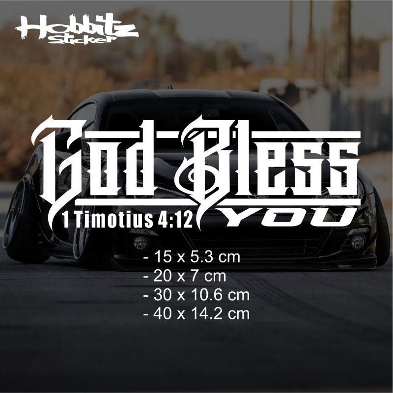 Stiker Cutting Rohani Kristen Katolic God Bless You New Sticker Reflektif Hologram Nyala