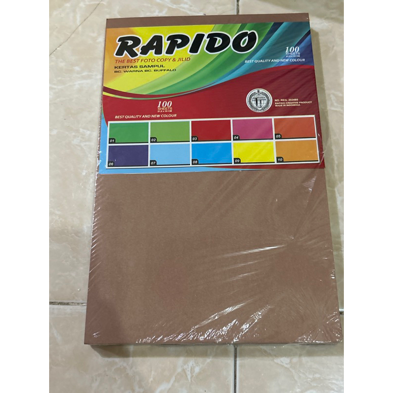 Kertas sampul Rapido warna coklat