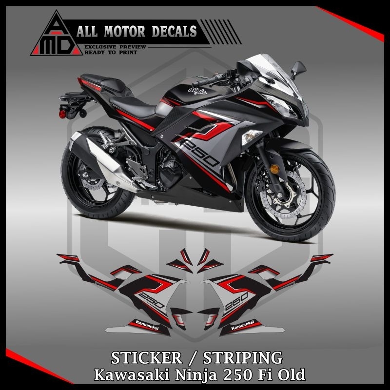 Decal Stiker Ninja 250 Fi Old / Striping Kawasaki Ninja Fi 250 / Stiker Motor Ninja 250R