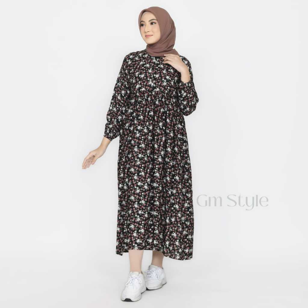 Mecca Midi dress Rayon Motif jumbo Premium Midi dress Simpel gamis motif jumbo