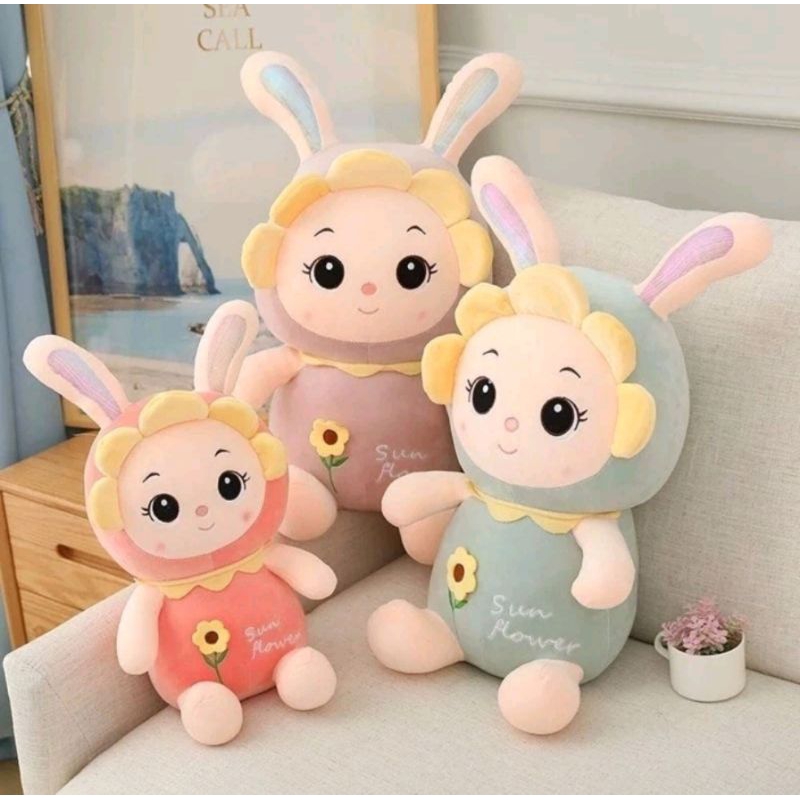Boneka Plush Toys Import Rabbit Sun Flower 40Cm