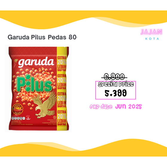 

Garuda Pilus Pedas 80+16 gram