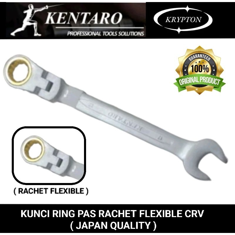 Kentaro kunci ring pas rachet flexible CRV Japan heavy duty jaminan asli original