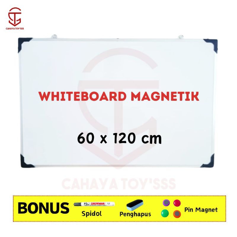 

Papan Tulis Whiteboard Magnetik 60 × 120 cm