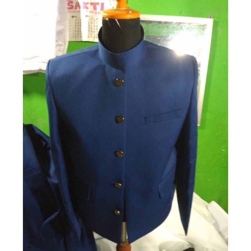 jasko Navy polos jas koko pria dewasa premium jas mandarin atasan pria