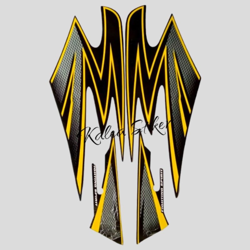 Stiker Striping Lis Body Motor Rx King 2003 Hitam Kuning Variasi