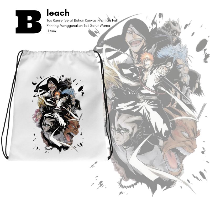 Tas Online Banjarmasin - Tas Serut Bleach Bahan Kanvas Premium Full Printing Untuk Pria & Wanita