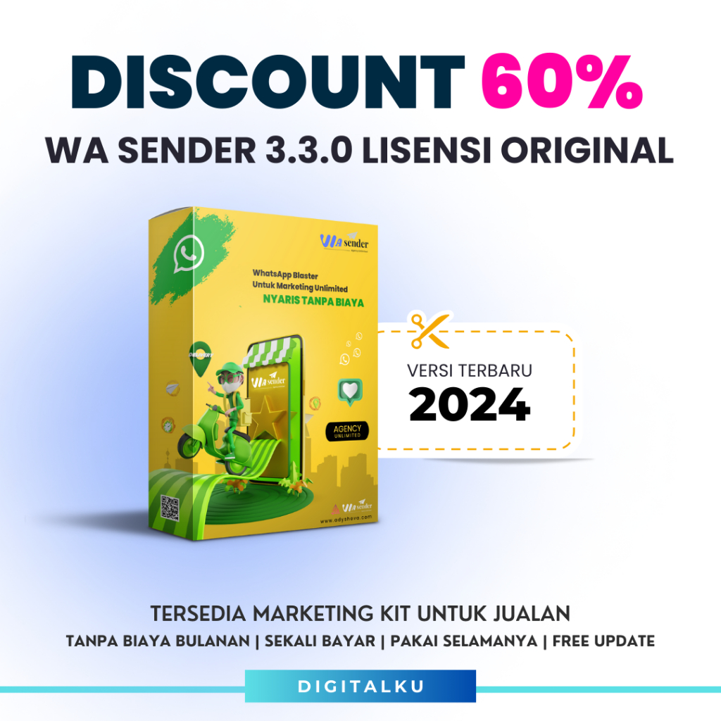 WA SENDER Pro 3.4.0 Terupdate Untuk Marketing Unlimited Lisensi Original Lifetime  - Anti Banned