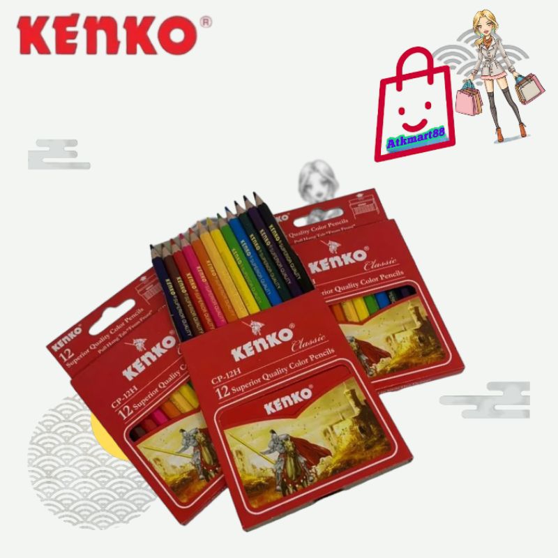 

KENKO 12 PENSIL WARNA CP-12 Half | @1Set=12Warna