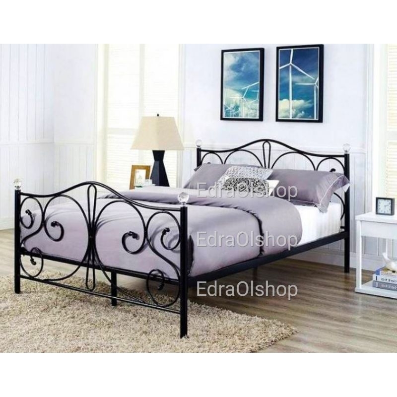 Aesthetic Ranjang Besi Single Divan Klasik Ukiran Costum Modern Murah Kuat