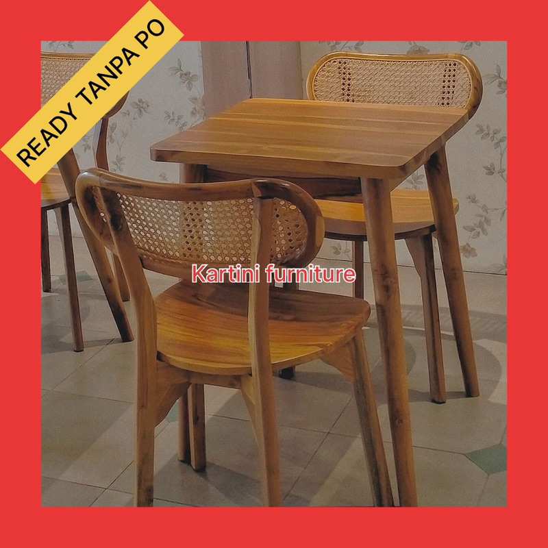 set meja makan cafe 2 kursi rotan minimalis kursi rotan minimalis kayu jati meja makan meja cafe kur