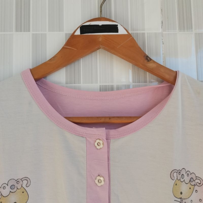 212. KAOS TIDUR PEREMPUAN BABY DOLL SIZE L  PRELOVED]