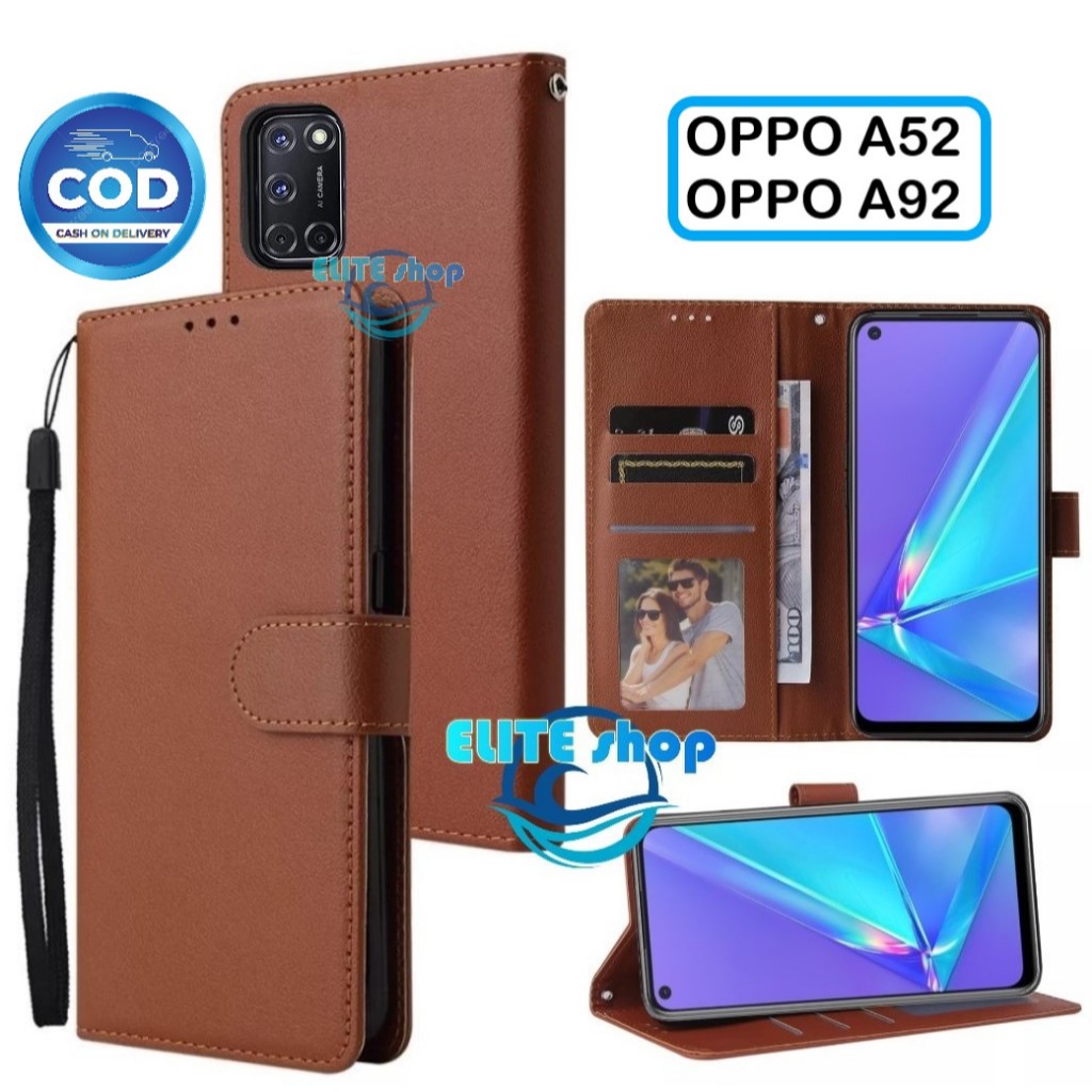 Flip Case OPPO A52/A92 Case Wallet Kulit Casing Dompet Case Wallet Leather Flip Case OPPO A52/A92 Ca