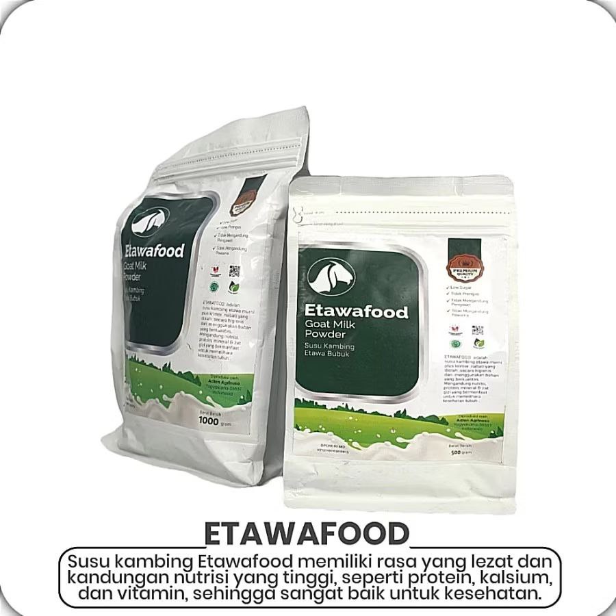 

Susu Kambing Etawa Bubuk ETAWAFOOD 500gr | 1 Kg Etawafood Goat Milk Powder Susu Sehat Keluarga