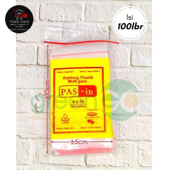 Plastik Klip Pas In 6x10 100 Lembar Plastik Obat Ziplock Kecil Bening Murah