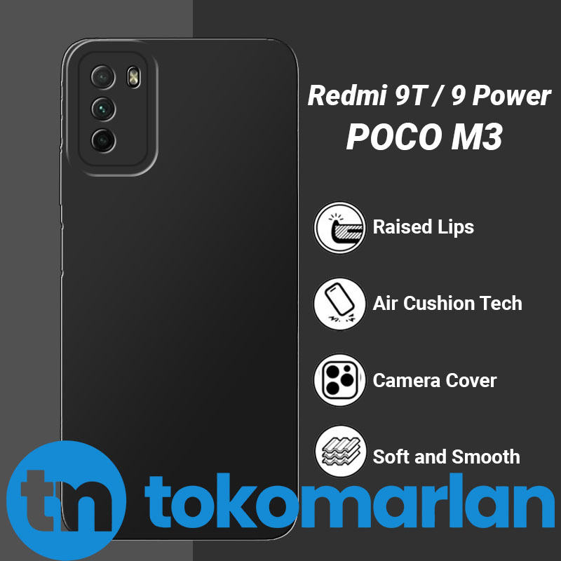NEW Softcase Xiaomi Redmi 9T / 9 Power / Pocophone M3 / Poco M3 Pro Case Pro Camera Protector Blackm