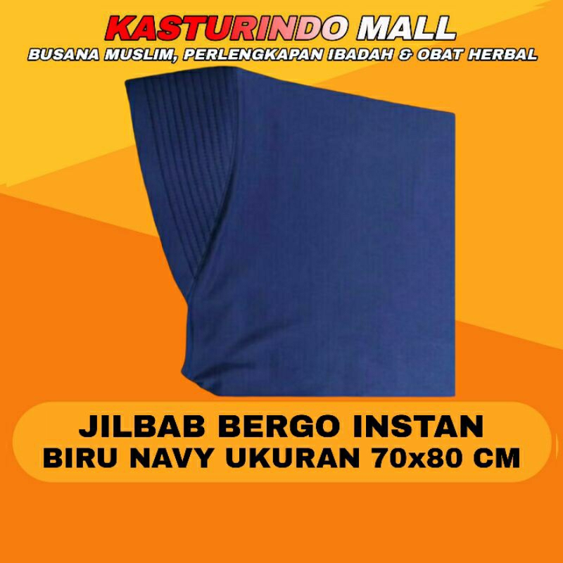 Hijab Jilbab Bergo Sekolah Warna Biru Dongker Navy Ukuran SMP & SMA