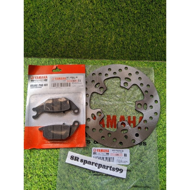 Piringan cakram belakang+Disped kampas rem Yamaha Vixion New ORI 1PA