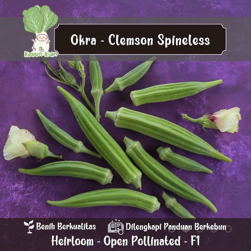 10 Biji - Benih Okra Clemson Spineless.