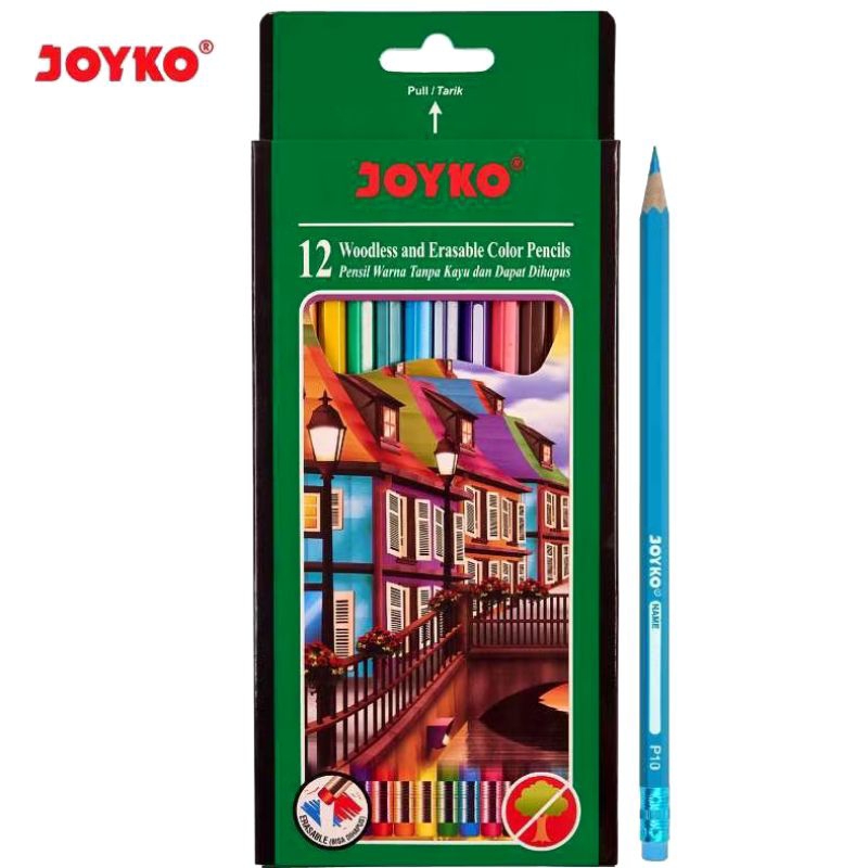 

Pensil 12 Warna Joyko Panjang | Pensil 12 Warna Joyko Panjang Woodles dan Erasable | Pensil Warna Joyko CP-109