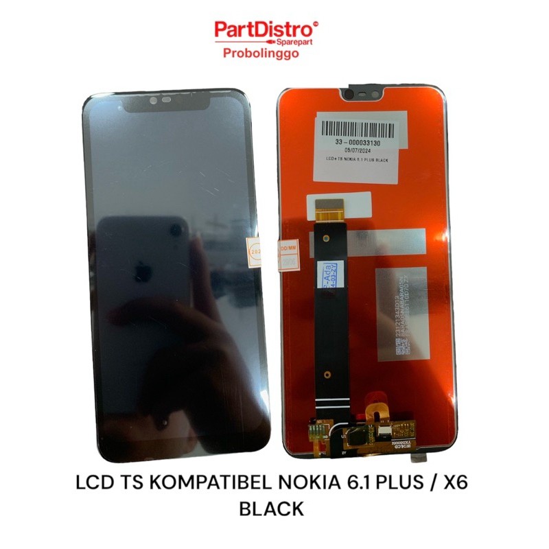 SPAREPART LCD TS NOKIA 6.1 PLUS X6 BLACK INCELL