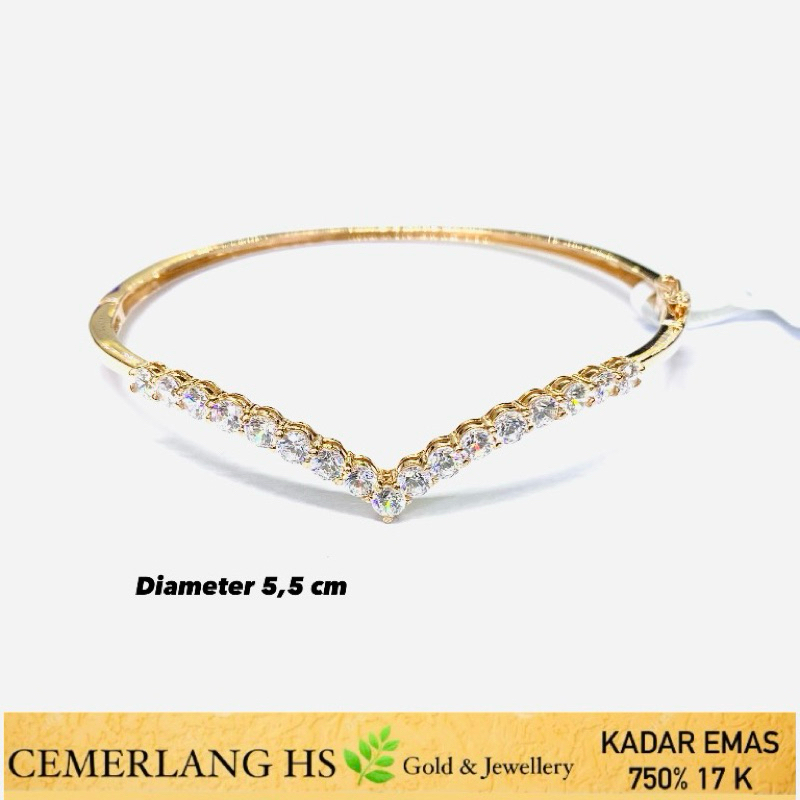 gelang emas fashion italy 17k