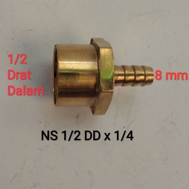 Nepel Selang Drat Dalam 1/2 x 1/4