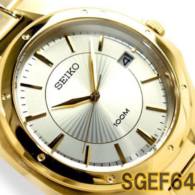 SEIKO Classic SGEF64 SGEF64P1 Gold Stainless Quartz ORIGINAL