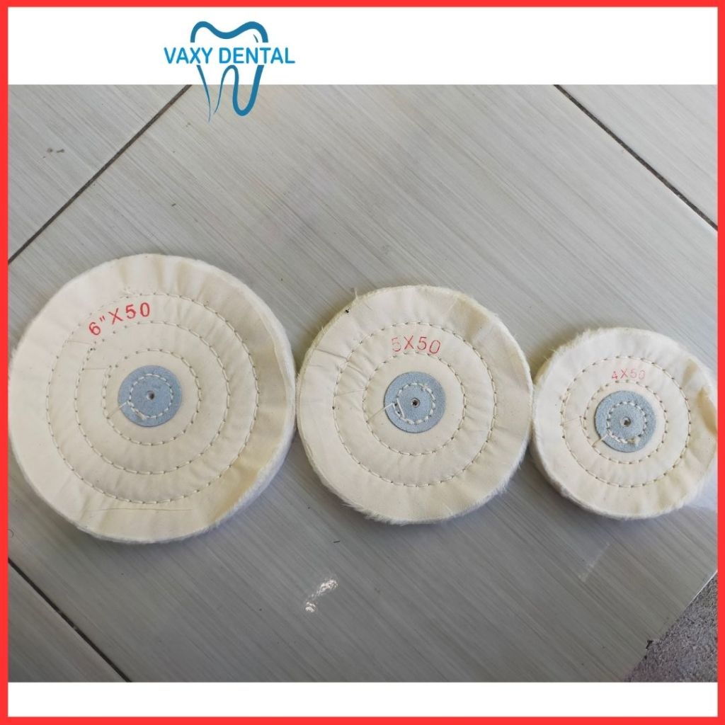 Kain Poles Putih Halus Bahan Woll 6 x 50, 5 x 50, 4 x 50 Woll Polishing Wheel 6 Inch x 50 Ply, 5 Inc