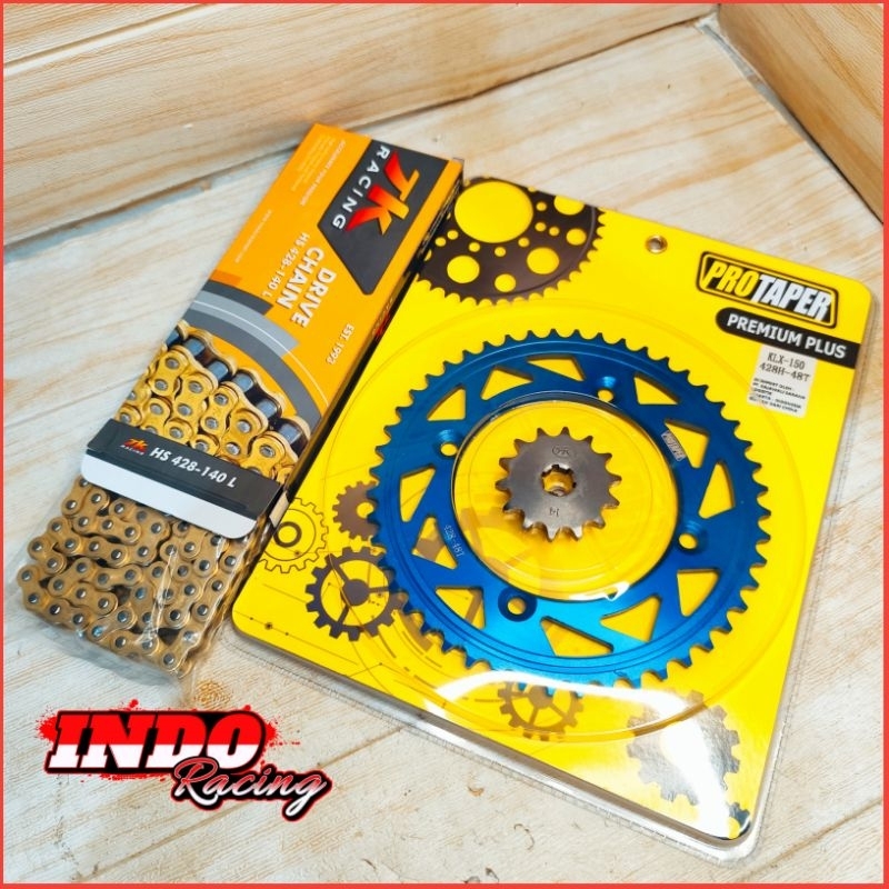 Gear Gir Set KLX 150 Dtracker 150 Protaper Warna Biru Rantai TK Racing Warna Gold 140l Gir Set KLX 1