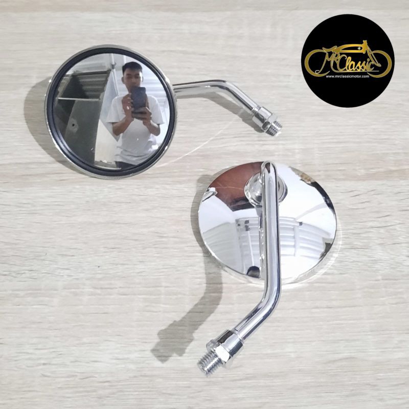 Spion Bulat Kecil Cembung Chrome Custom Pendek Yamaha XSR 155