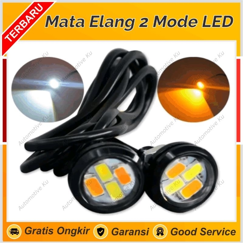 MATA ELANG 2 MODE WARNA SENJA KOTA DRL SEN LED LAMPU TEMBAK EAGLE EYE SEIN MOTOR TERANG