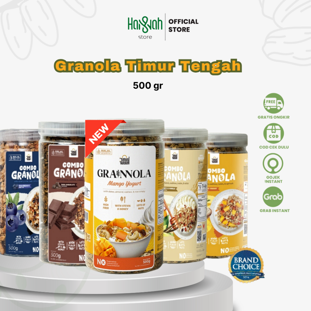 

Granola Series Timur Tengah - Makanan Sereal Sehat Rendah Kalori Cemilan Asupan Diet