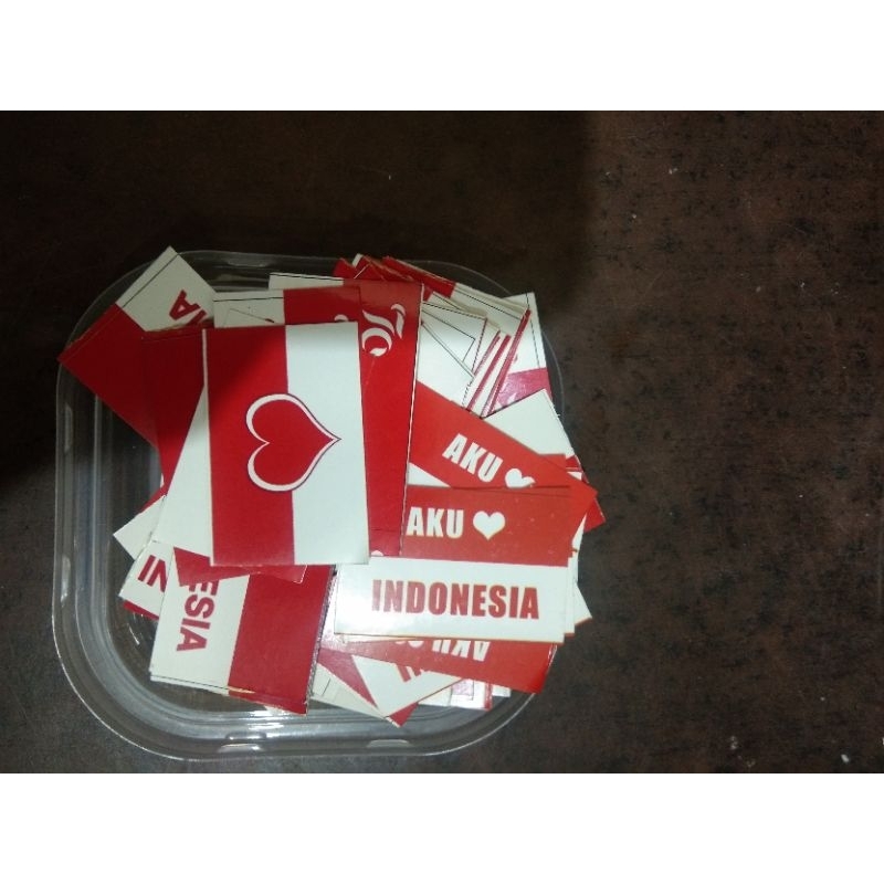 

stiker merah putih stiker pipi stiker tempel barang murah balikpapan