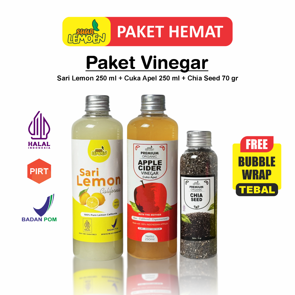 

Paket Diet Detox Cuka Apel Sari Lemon Madu Chia Seeds