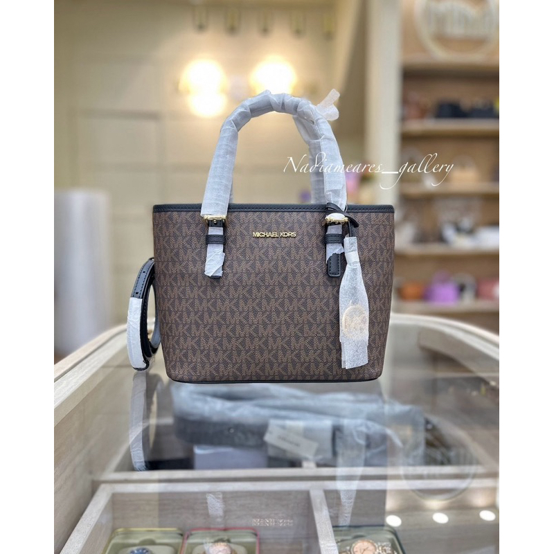 (Nadia Meares Gallery) MK - Jet Set Travel Extra-Small Logo Top-Zip Tote Bag