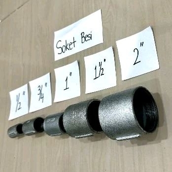 Soket besi 2" soket galvanis 2 inchi sambungan pipa drat dalam 50mm socket galvaniz