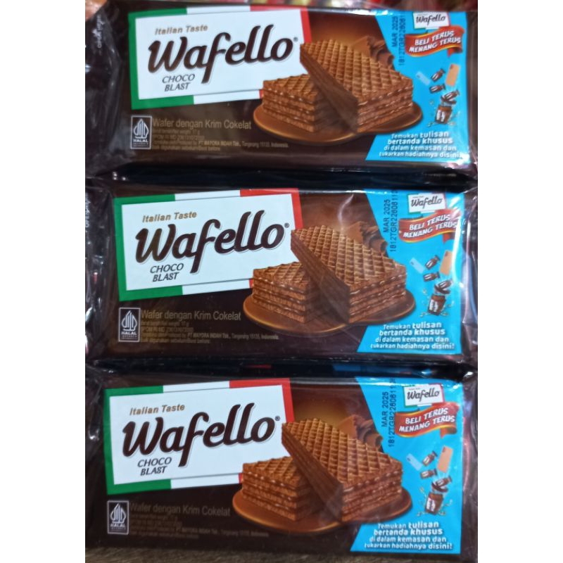 

Roma Wafer Wafello Choco Blast 1 Pack Isi 10 Sachet @17g