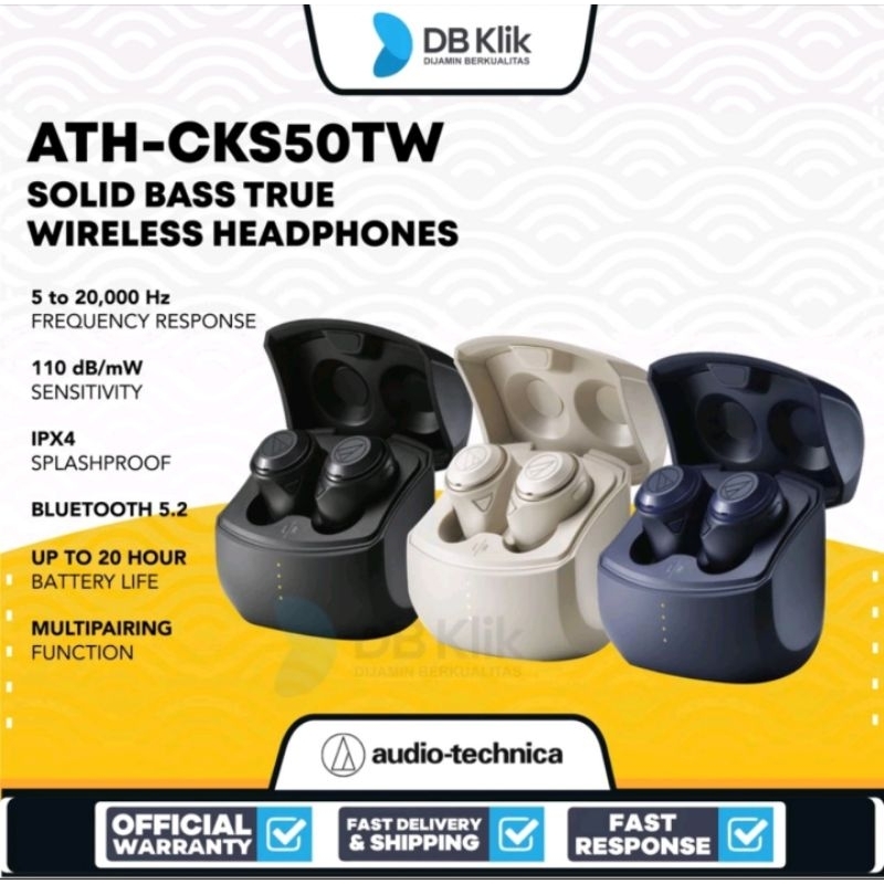 TWS Audio Technica CKS 50 Solid Bass True Wireless - ATH-CKS50TW BEKAS REVIEW
