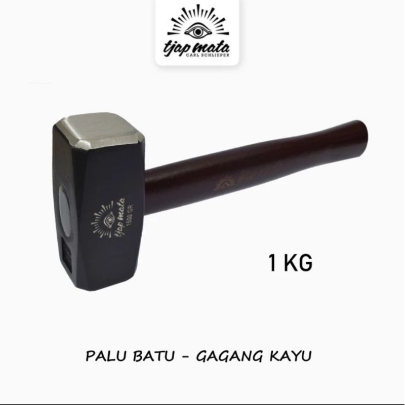 Palu Godam 1 Kg Gagang Kayu Palu Batu 1kg Palu Bodem Tjap Mata