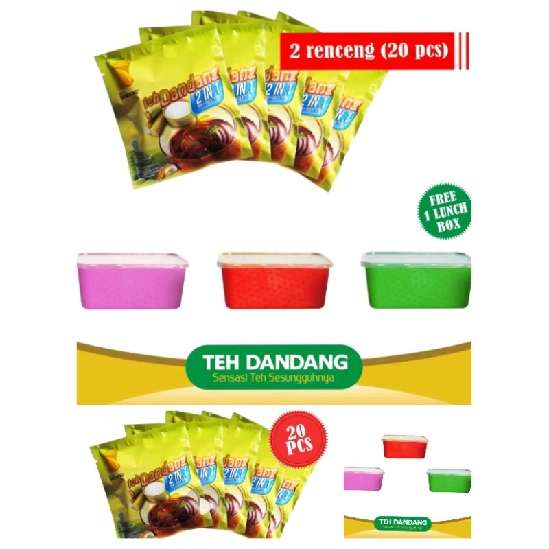 

Teh Dandang 2in1 Gula 1 Renceng/10pcs 2 renceng free Box