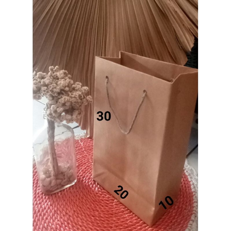 

12pcs paperbag coklat uk 20x10x30