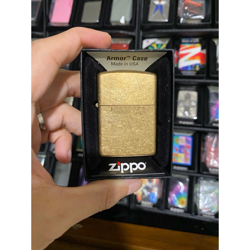 Zippo 28496 Armor Tumbled Brass ~ Original 100% Made In USA