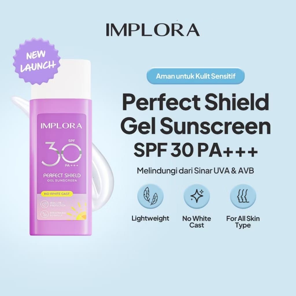 IMPLORA Perfect Shield Gel Sunscreen SPF 30 PA+++ 50mL || Implora Sunblock