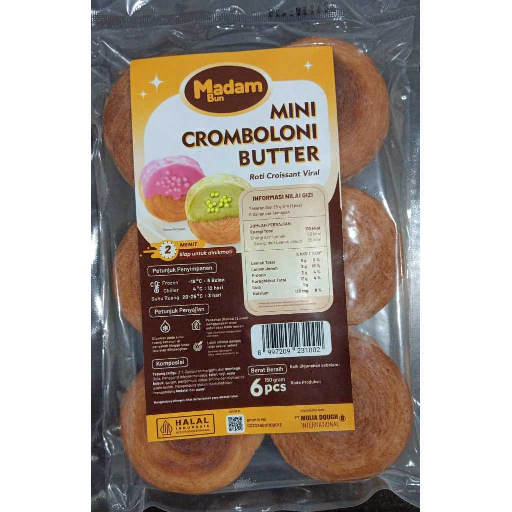 

Madam Bun Mini Cromboloni Butter isi 6 pcs