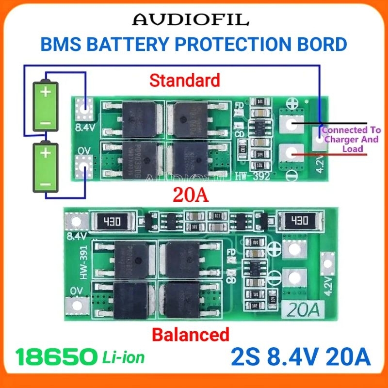 BMS 8.4V 2S 20A Li-ION LITHIUM BATERAI 18650 CHARGER BMS PROTECTION BOARD