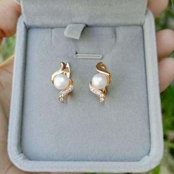 Giwang Anting Jepit Mutiara Lombok Giwang Mutiara Air Tawar Asli Lombok